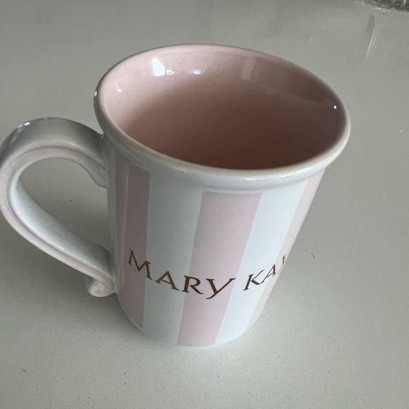 Mary Kay Vintage Coffee / Tea Mug - Pink & White Striped - Gold Script Ceramic - Picture 9 of 11